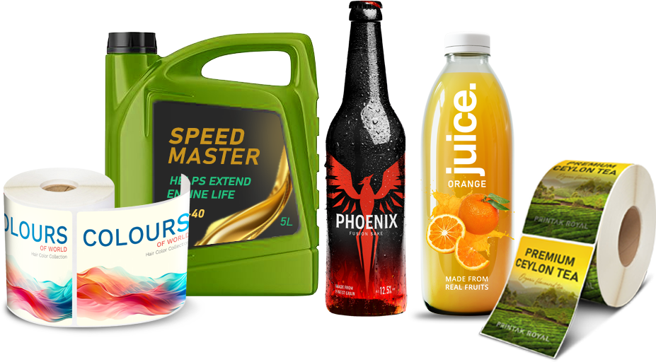 Printak Royal Flexo Labels - Rolls, Juice, Oils and Cans