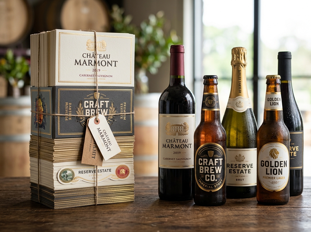 Printak Royal Cut & Stack Labels for Beverages, Beers, and Jars